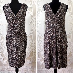 Connected Apparel |  Mid Knee Length V-Neck Dress